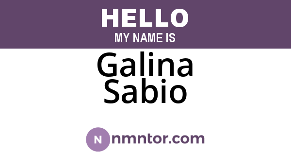 Galina Sabio