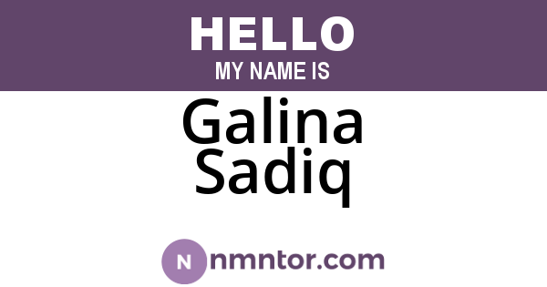 Galina Sadiq