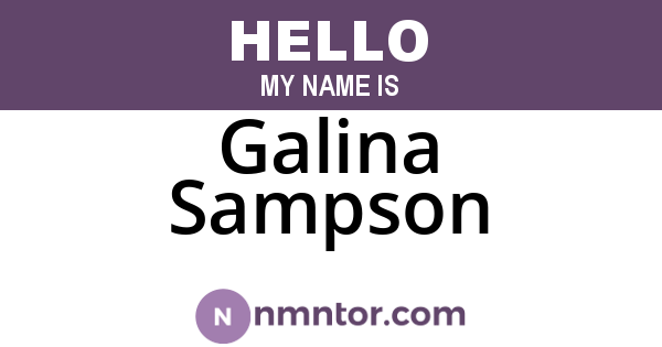 Galina Sampson