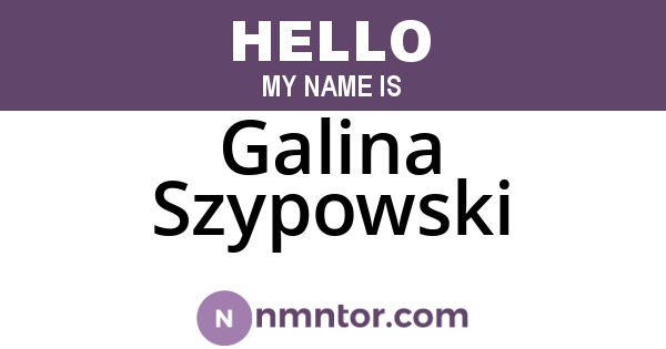 Galina Szypowski