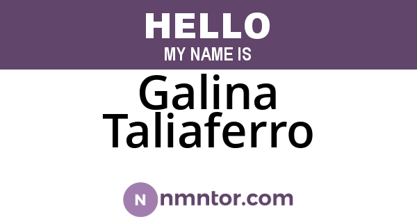 Galina Taliaferro