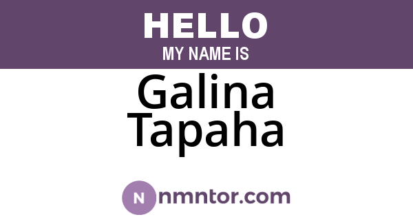 Galina Tapaha