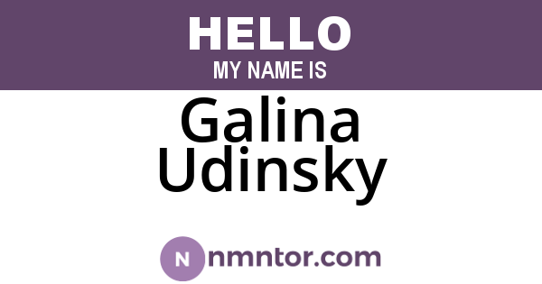 Galina Udinsky