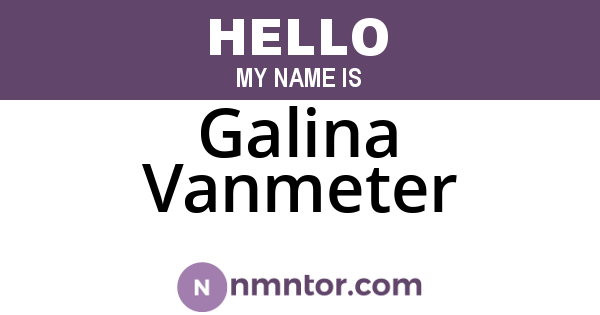 Galina Vanmeter