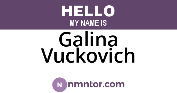 Galina Vuckovich