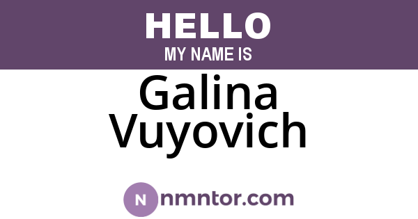Galina Vuyovich