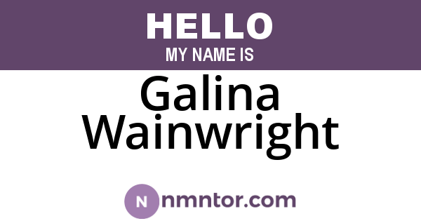 Galina Wainwright
