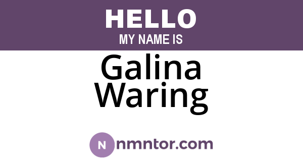 Galina Waring