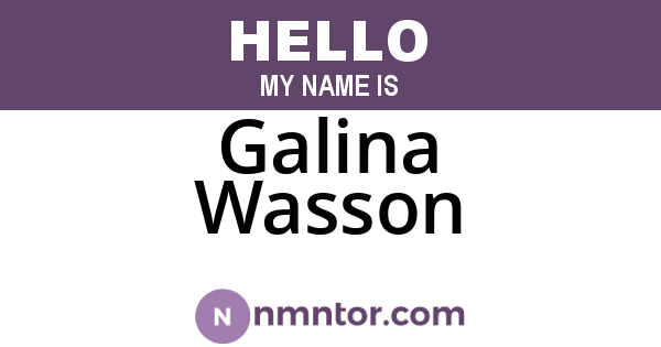 Galina Wasson