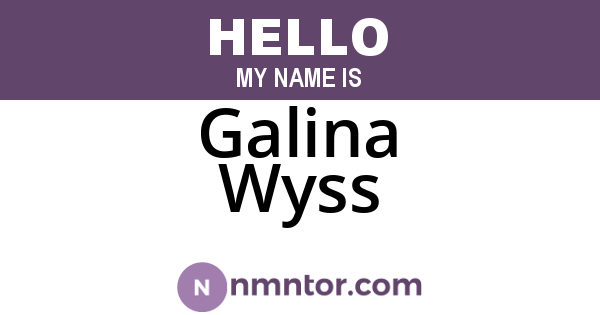 Galina Wyss