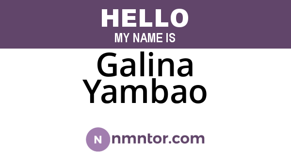 Galina Yambao