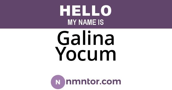 Galina Yocum