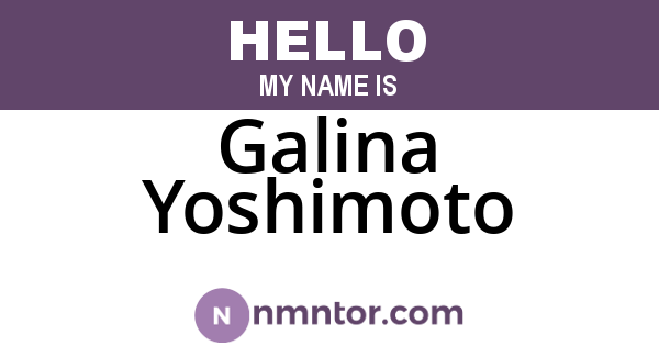 Galina Yoshimoto