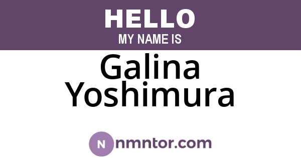 Galina Yoshimura