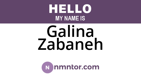Galina Zabaneh