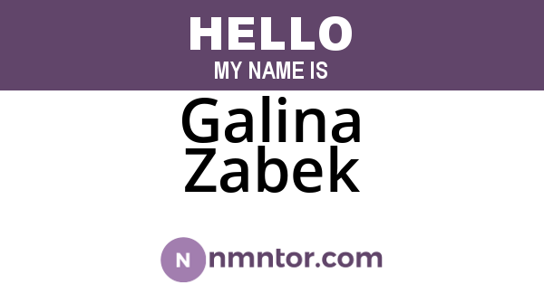 Galina Zabek