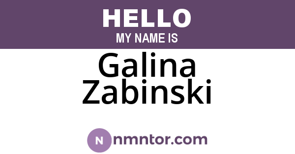 Galina Zabinski