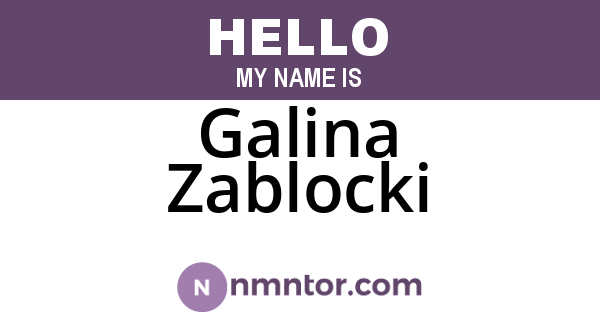 Galina Zablocki