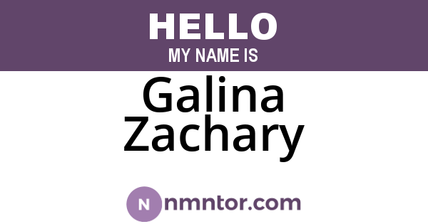 Galina Zachary