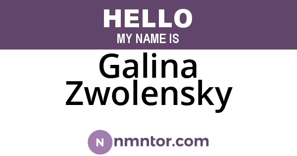 Galina Zwolensky