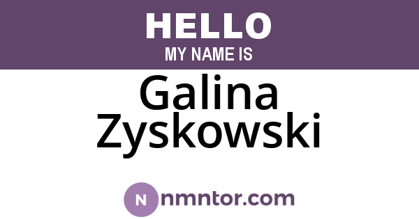 Galina Zyskowski