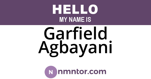 Garfield Agbayani