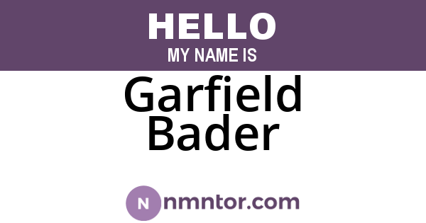 Garfield Bader
