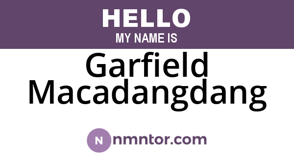 Garfield Macadangdang