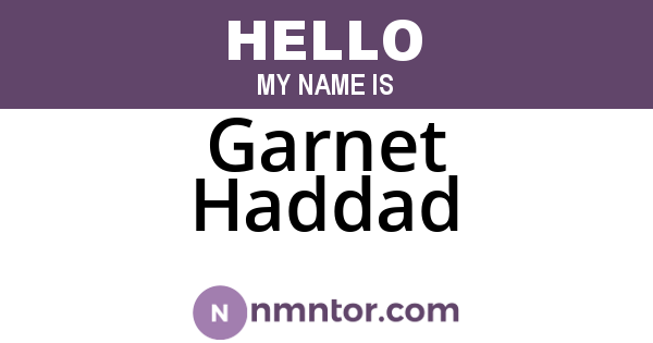 Garnet Haddad