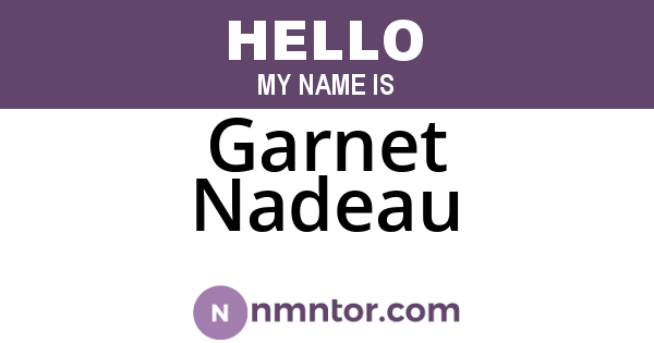 Garnet Nadeau
