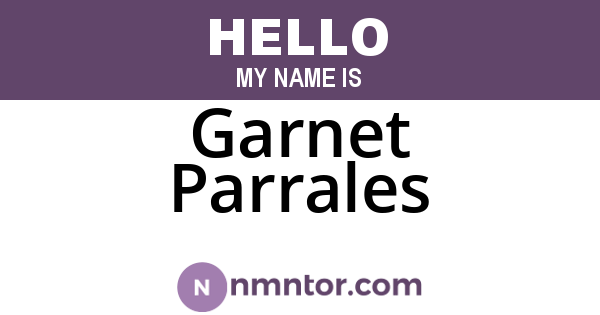 Garnet Parrales