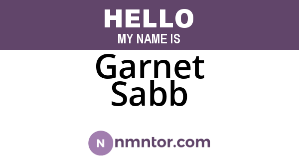 Garnet Sabb