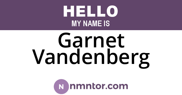 Garnet Vandenberg