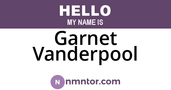 Garnet Vanderpool
