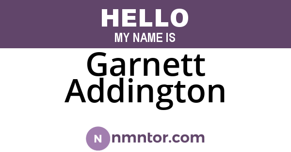 Garnett Addington