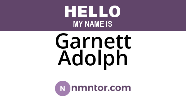Garnett Adolph