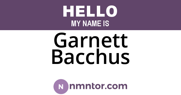 Garnett Bacchus