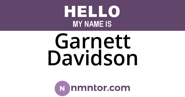 Garnett Davidson