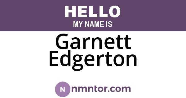 Garnett Edgerton