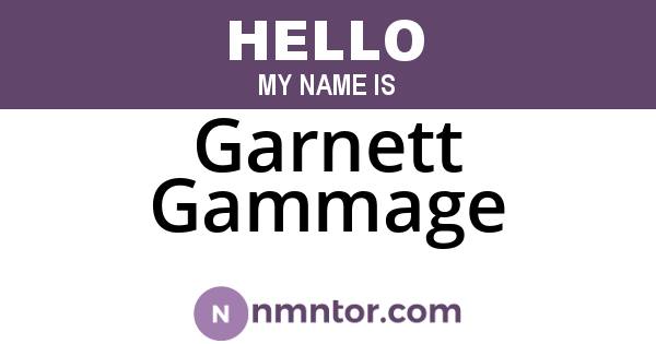 Garnett Gammage