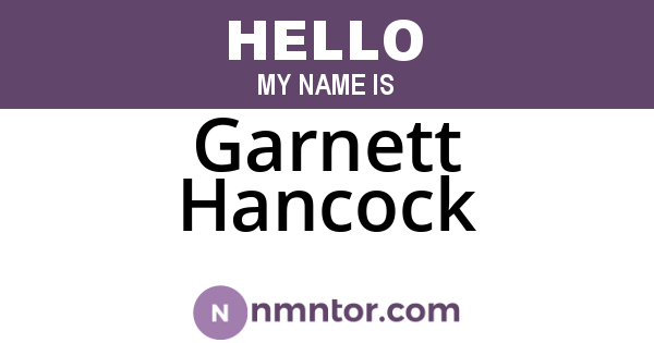 Garnett Hancock