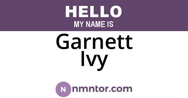 Garnett Ivy