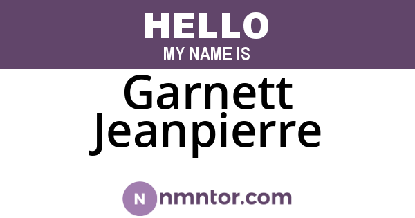 Garnett Jeanpierre