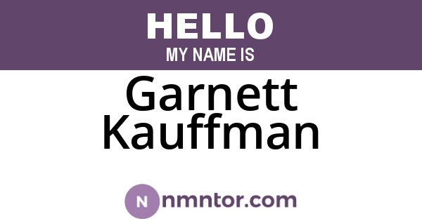 Garnett Kauffman