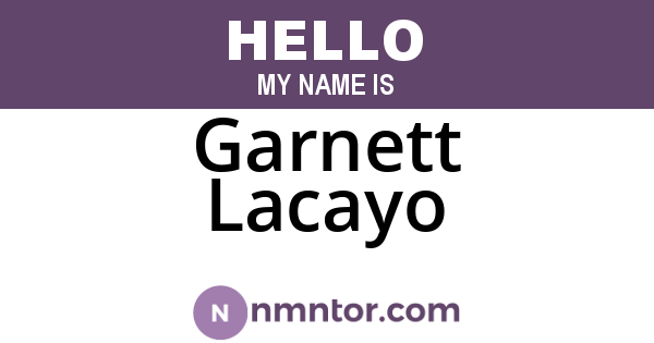 Garnett Lacayo