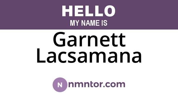 Garnett Lacsamana