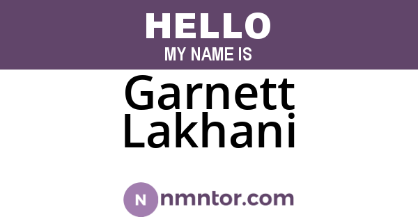 Garnett Lakhani