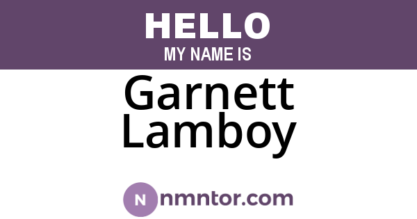 Garnett Lamboy