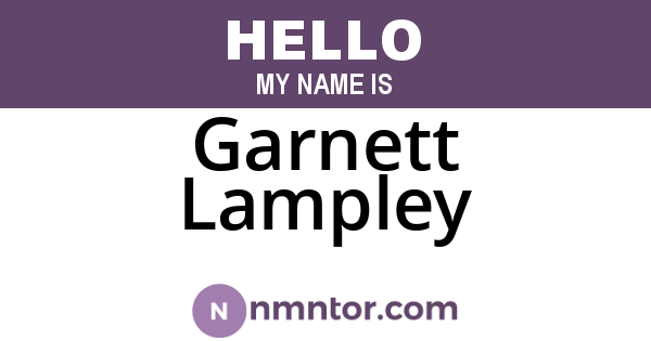 Garnett Lampley