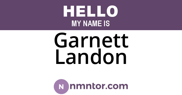 Garnett Landon